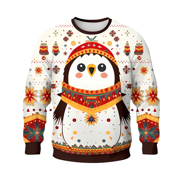 Festive Penguin Christmas Sweater