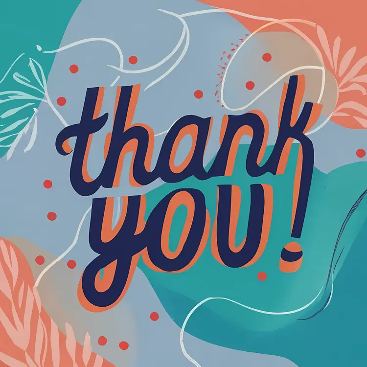 Colorful Thank You Card with Abstract Background