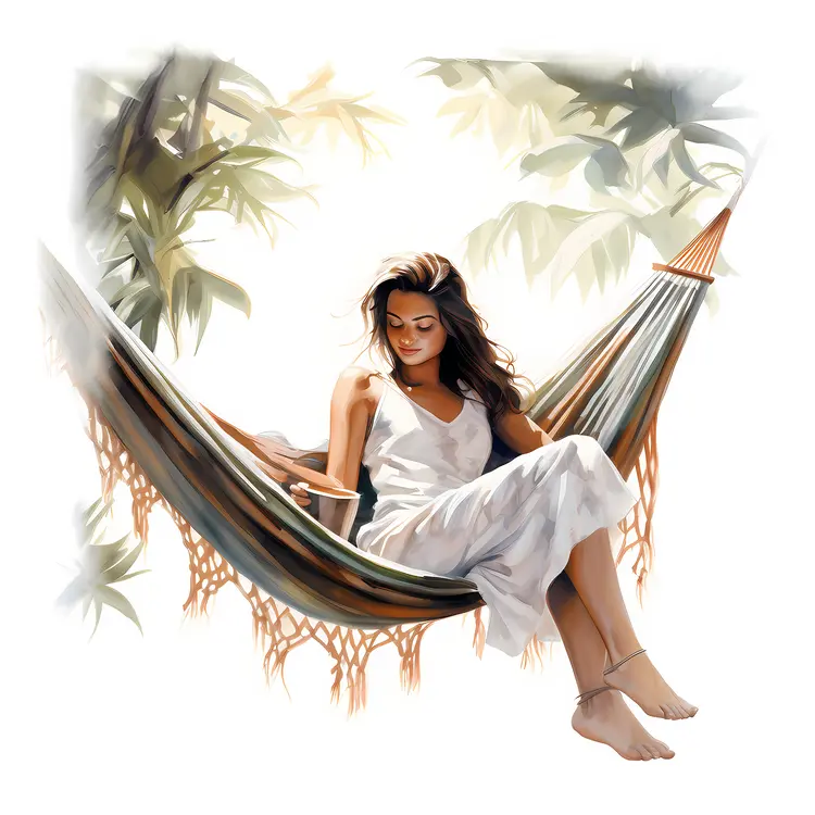 Woman Relaxing in a Hammock in Nature