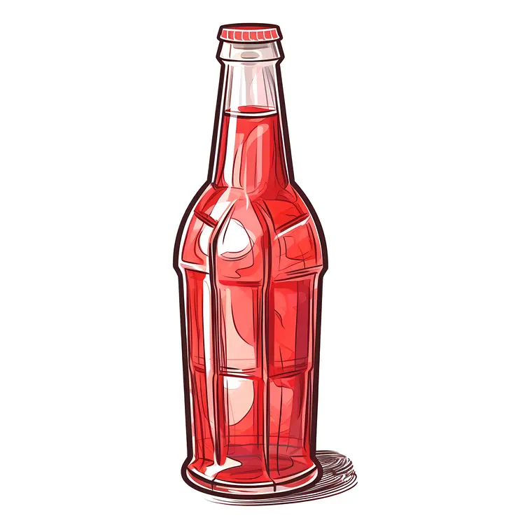 Red Liquid in Glass Bottle
