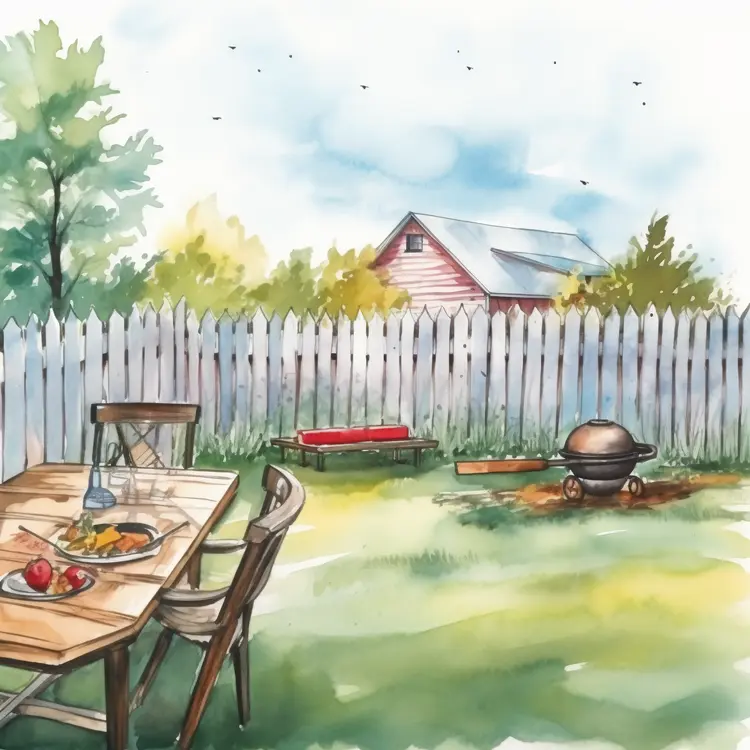 Cozy Backyard with Grill and Table