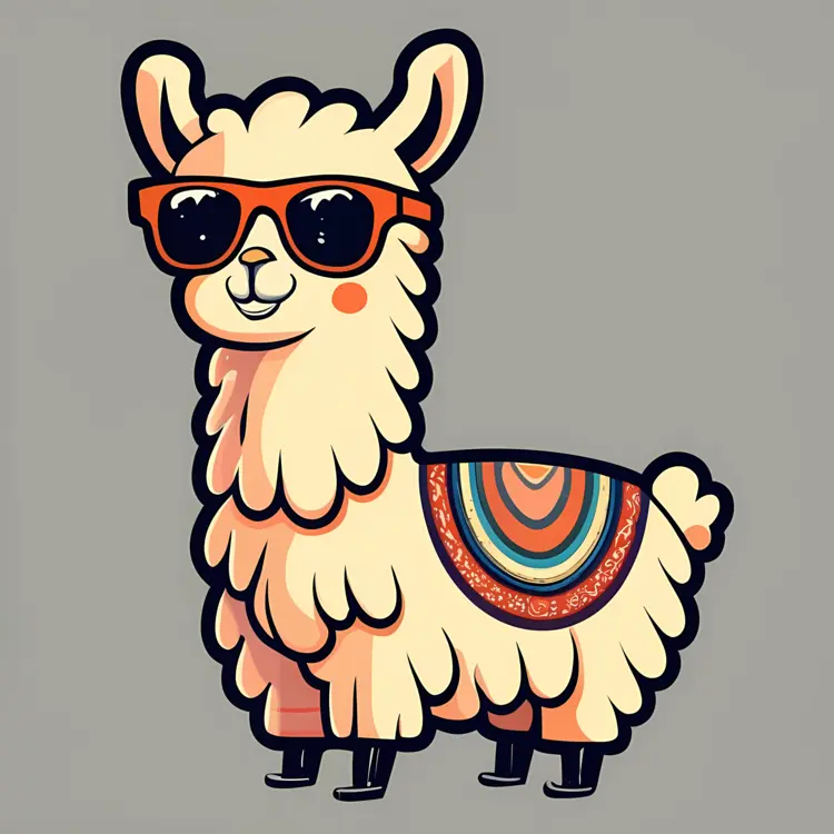 Cool Llama with Sunglasses