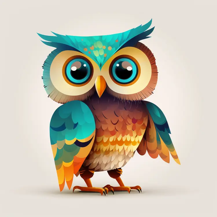 Cute Colorful Owl Illustration