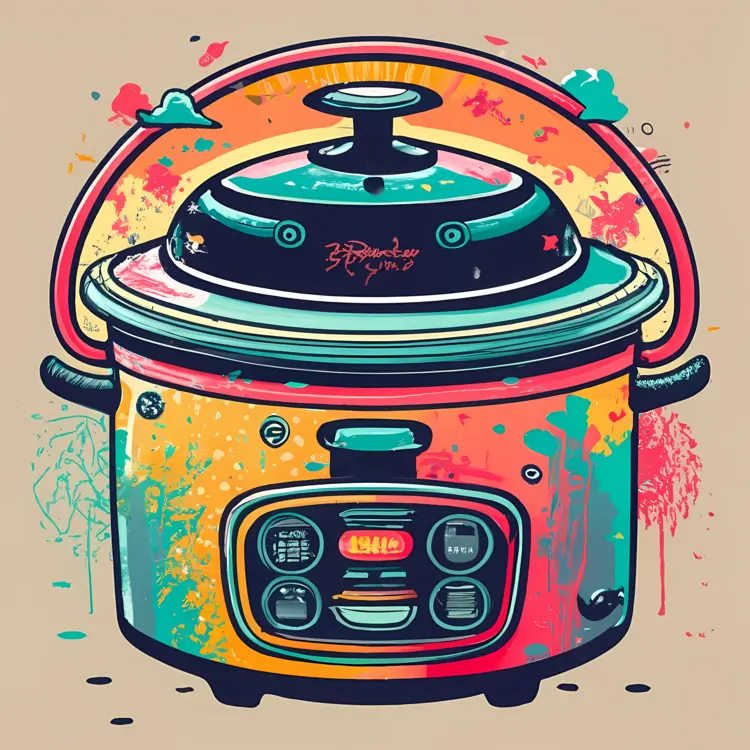 Colorful Rice Cooker Illustration