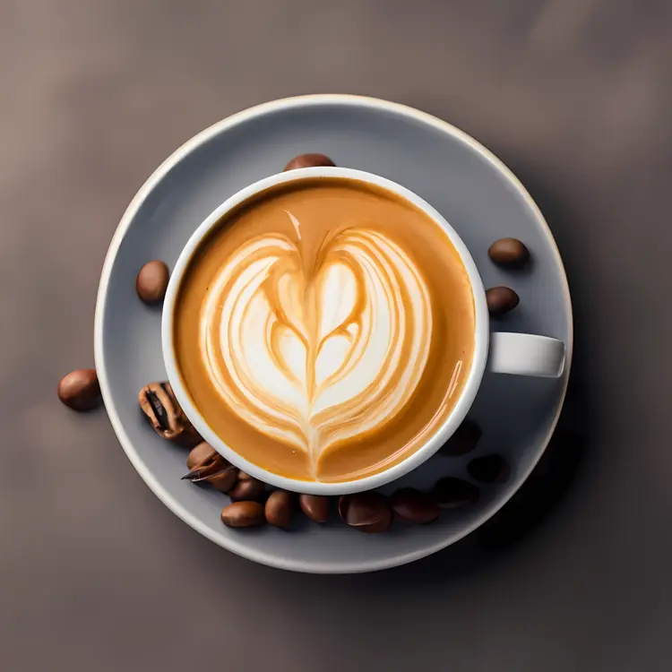 Latte Art in Coffee Cup