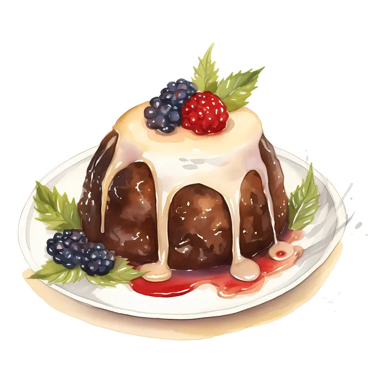 Mouthwatering Pudding with Berries and Cream