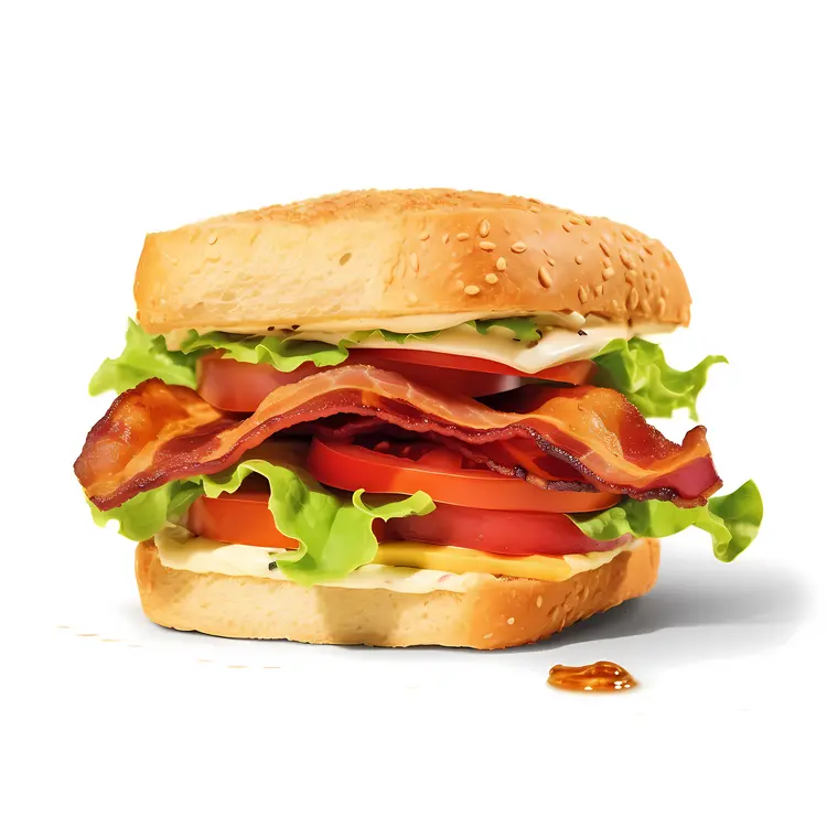 Yummy bacon bagel sandwich