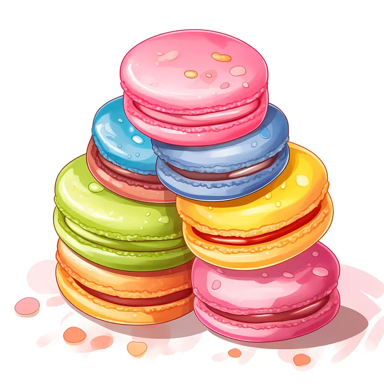 Pile of Colorful Macarons
