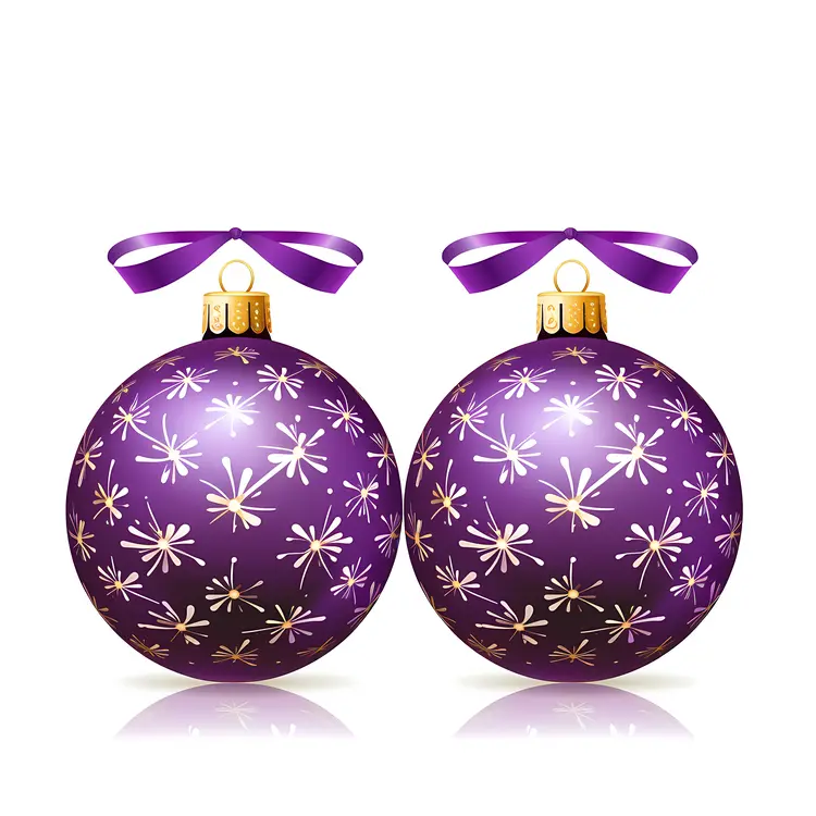 Beautiful Purple Christmas Ornaments with Ribbon