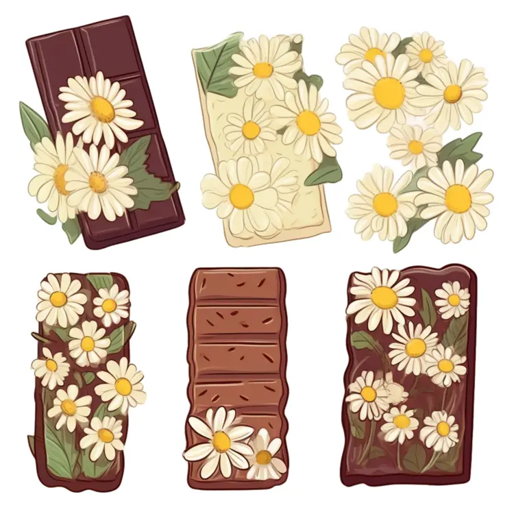 Chocolate Bars Decorated with Daisies