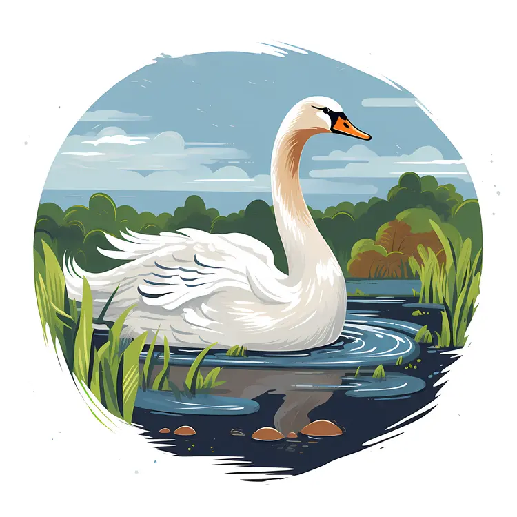 Swan in Natural Habitat