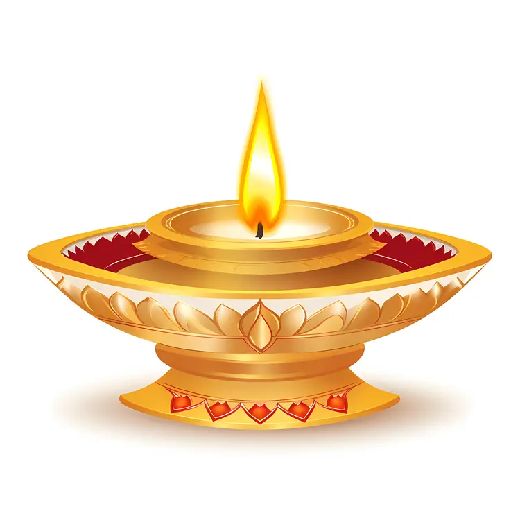 Golden Oil Lamp with a Bright Flame