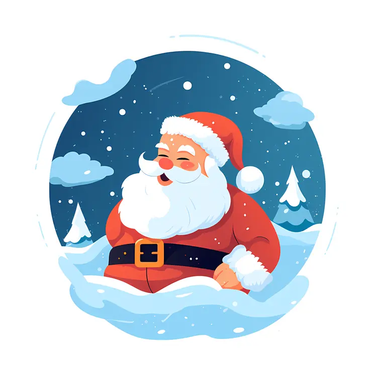 Santa Claus in Snowy Landscape