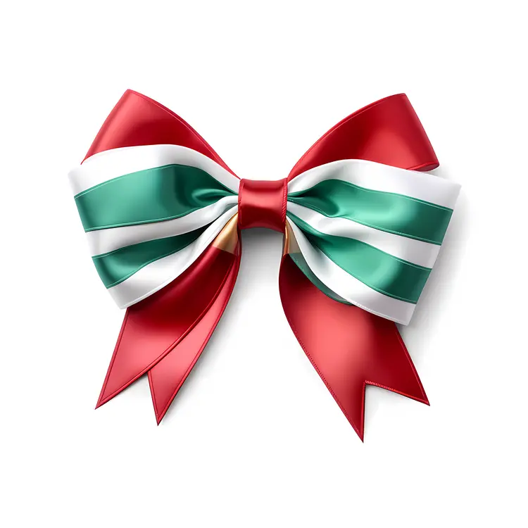 Red and Green Decorative Bow