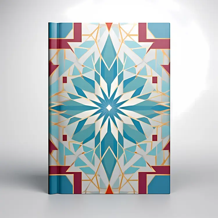 Geometric Pattern Notebook in Blue and Red