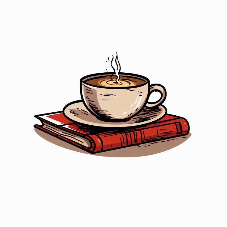 Cozy Coffee Cup on a Book Illustration