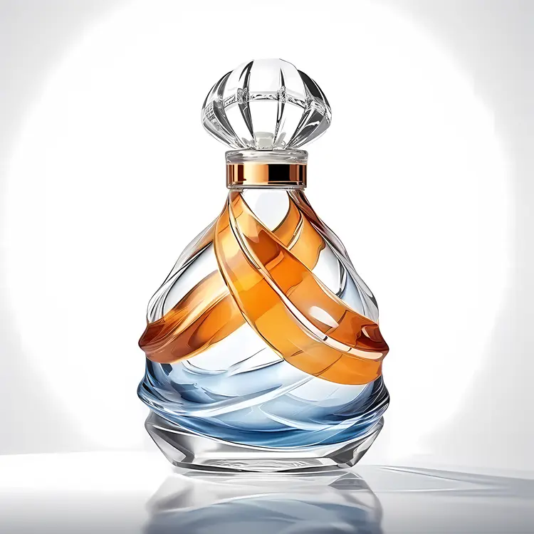 Elegant Glass Perfume Bottle with Artistic Design