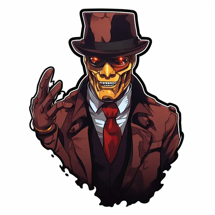 Skeleton in Suit Illustration for Halloween Concept