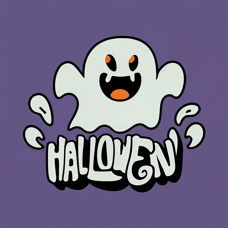 Happy Halloween Ghost Illustration