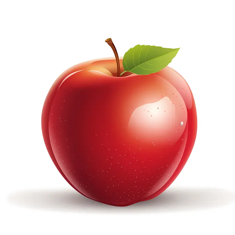 Shiny Red Apple Illustration