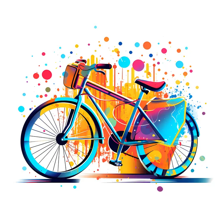 Colorful Bicycle with Abstract Background