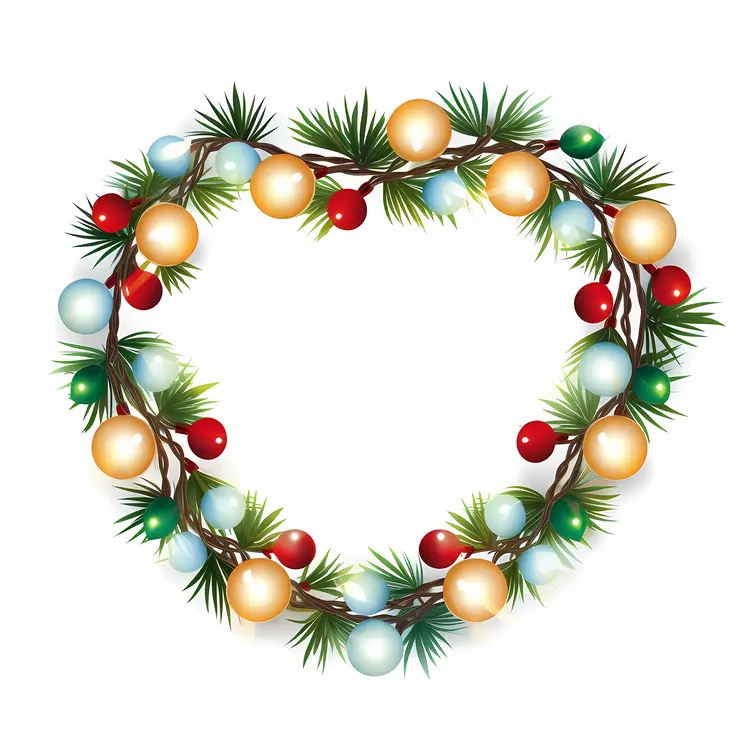 Christmas Wreath with Pine and Baubles