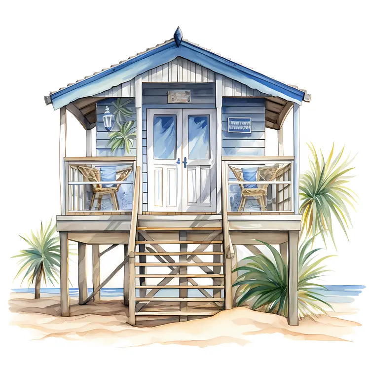 Small cute doodle beach house