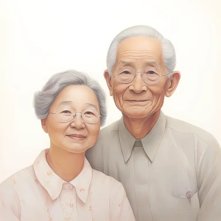 Happy Elderly Couple Portrait for Grandparents Day