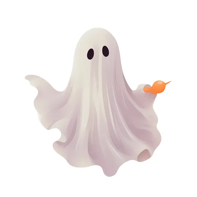 Cute Ghost Holding a Candy