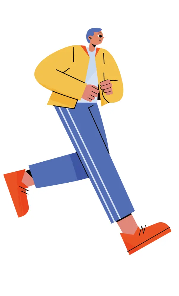 Person Running in Yellow Jacket
