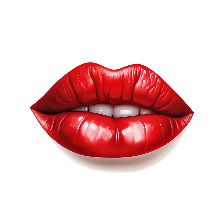 Glossy Red Lips Illustration