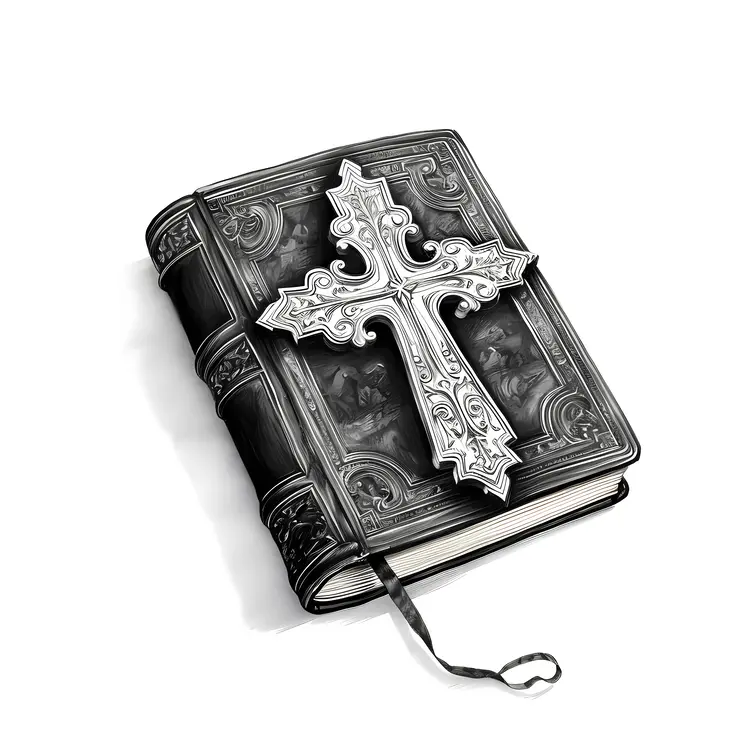 Vintage Decorative Book with Cross
