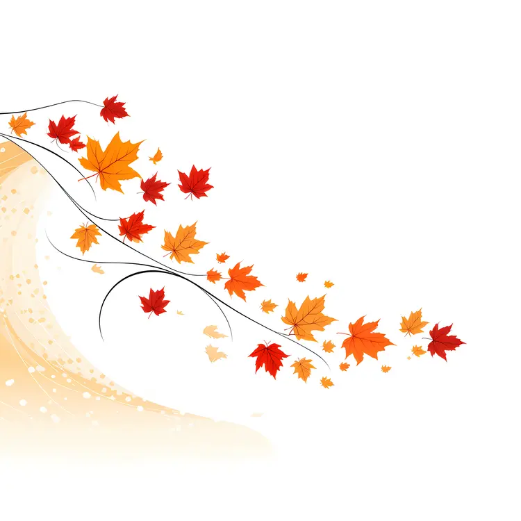 Autumn Leaves on Branch