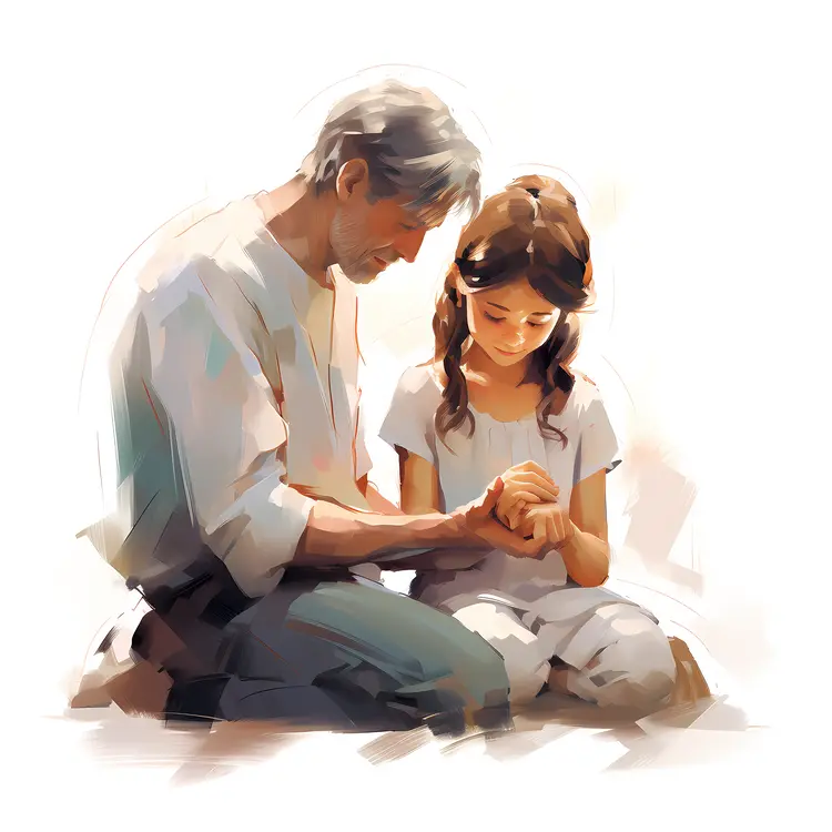 Tender Moment Between Father and Daughter