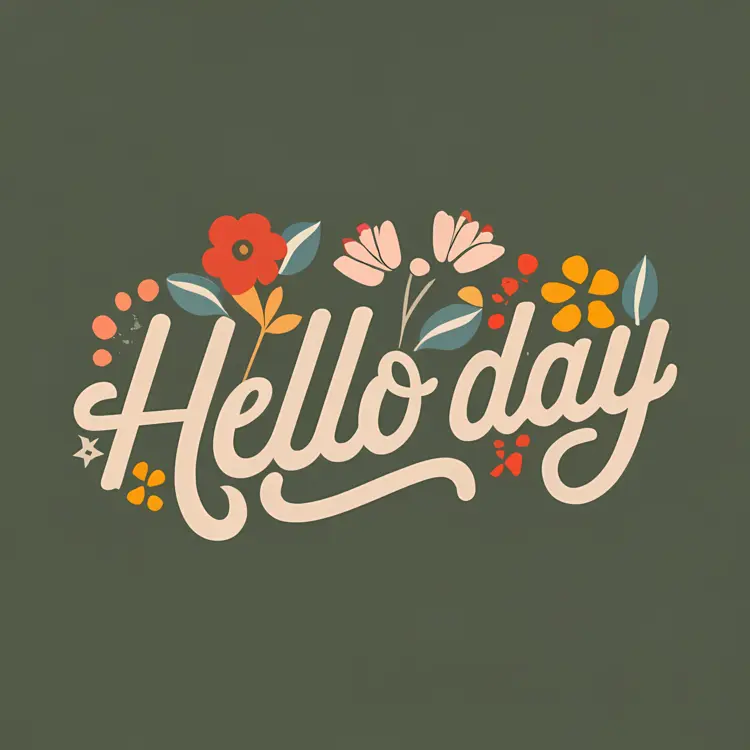 Hello Day with Flowers