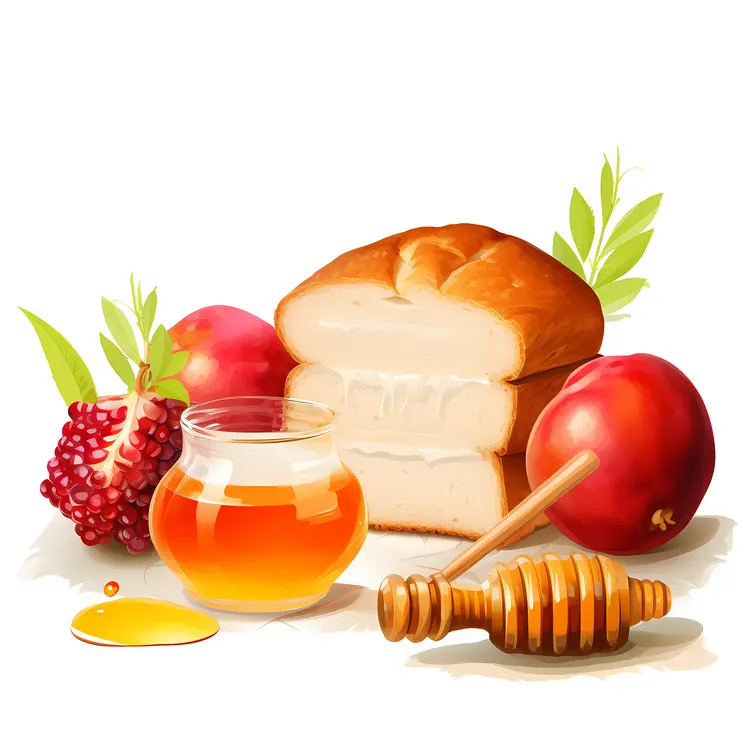 Honey and Fresh Fruits for Rosh Hashanah Celebration