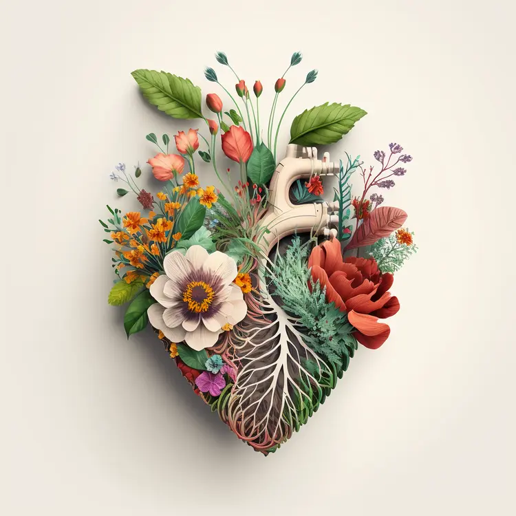 Artistic Floral Heart Illustration