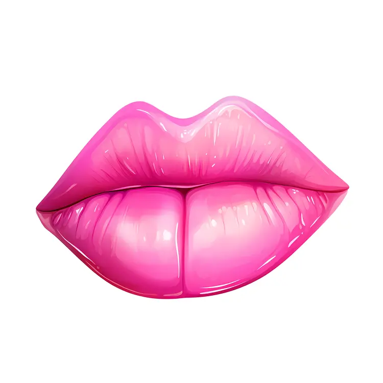 Glossy Pink Lips Illustration