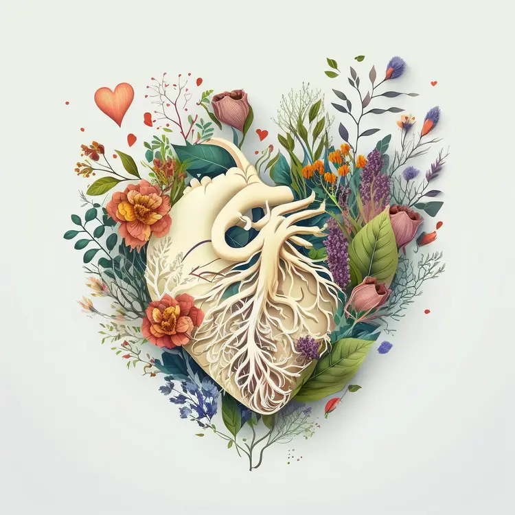 Artistic Heart with Floral Elements