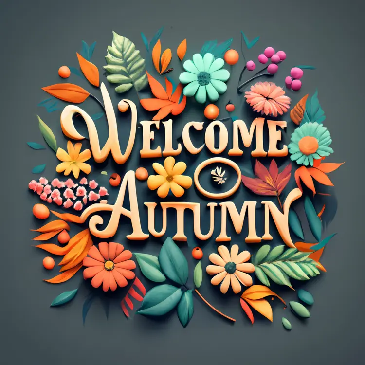 Welcome Autumn with Colorful Floral Design