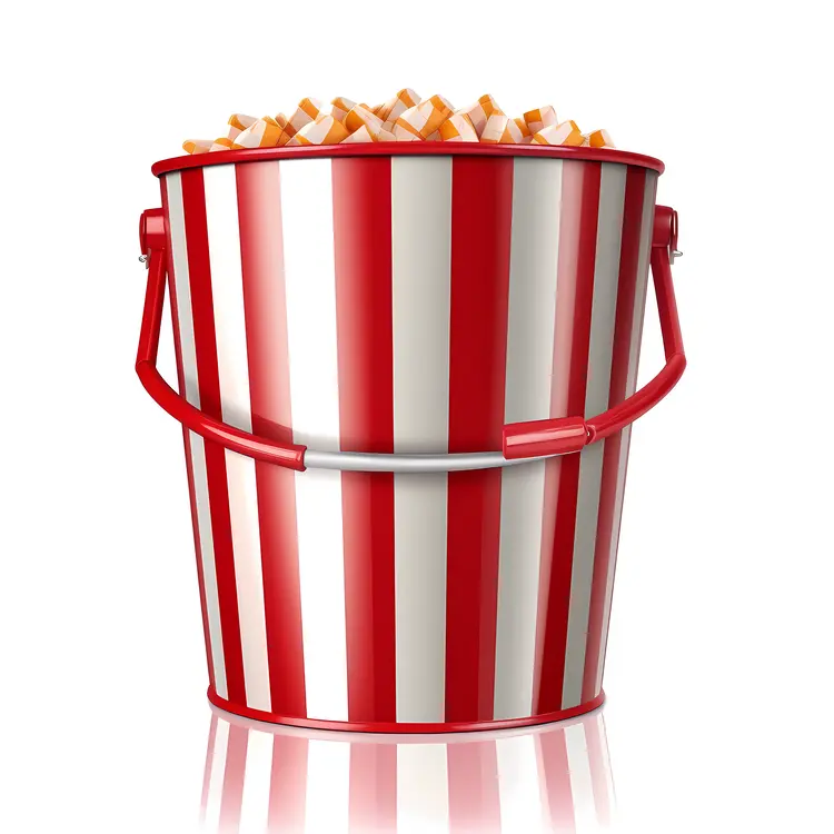 Red and White Popcorn Bucket for Movie Night
