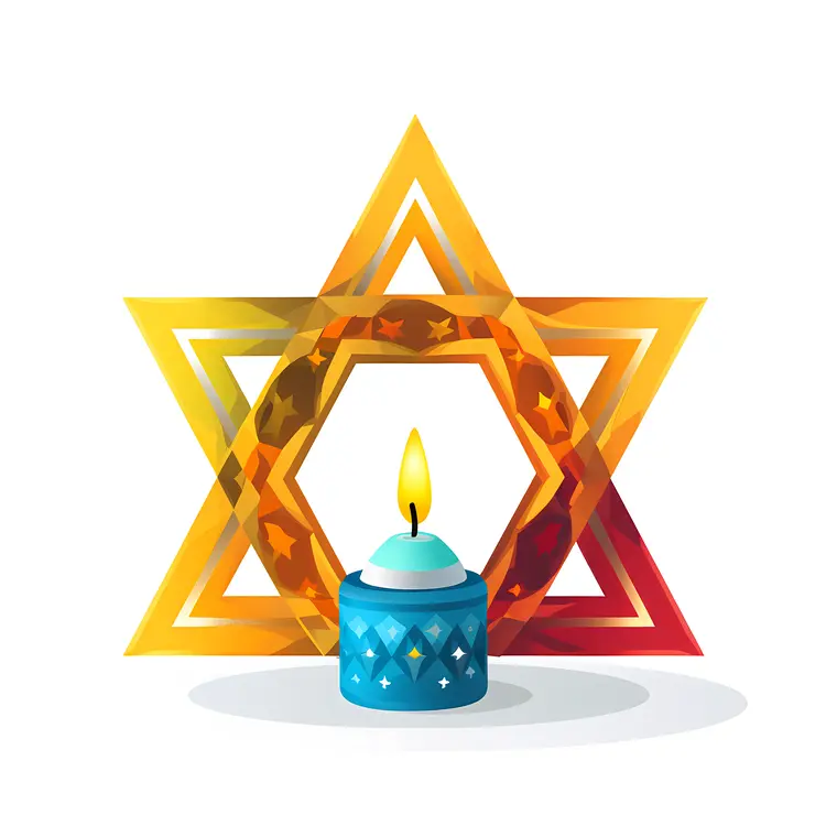 Colorful Geometric Star Candle with Single Candle