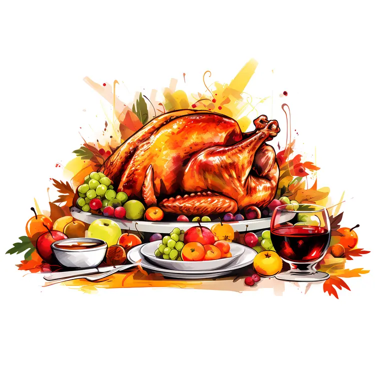 Roasted Turkey with Fruits and Wine
