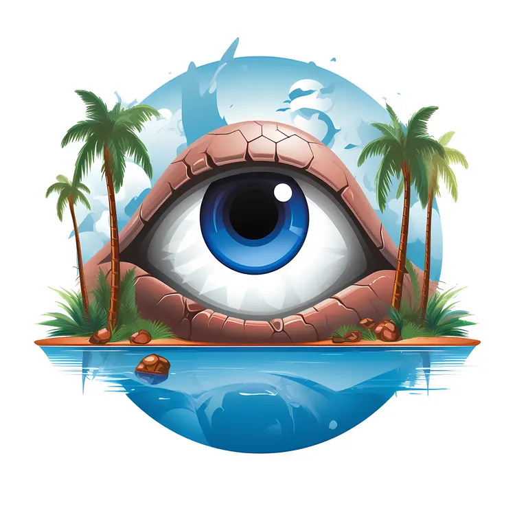 Surreal Eye on Tropical Island