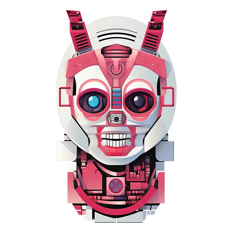 Futuristic Robot Head Illustration