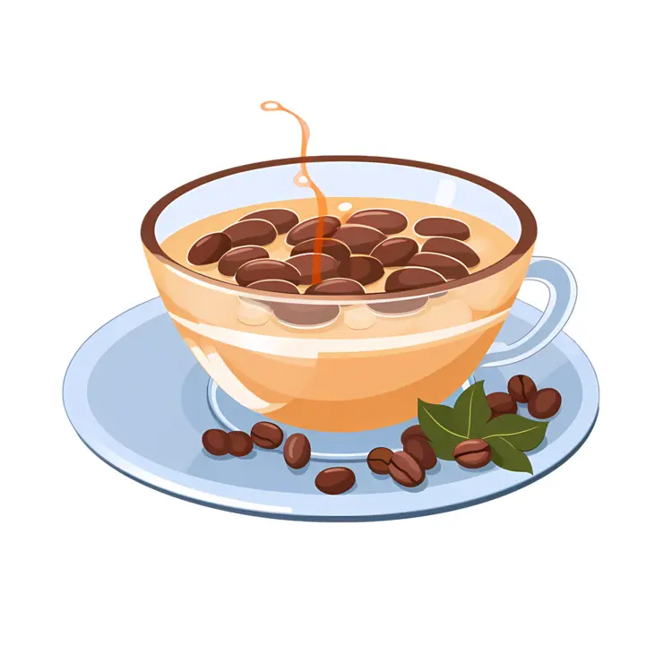 Coffee Cup with Beans Illustration