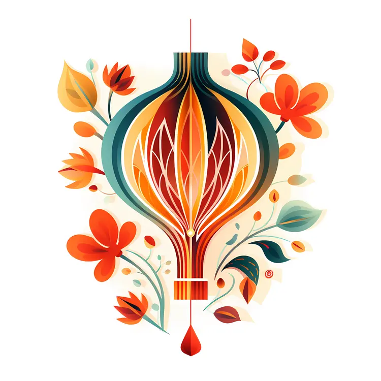 Colorful Lantern with Flowers