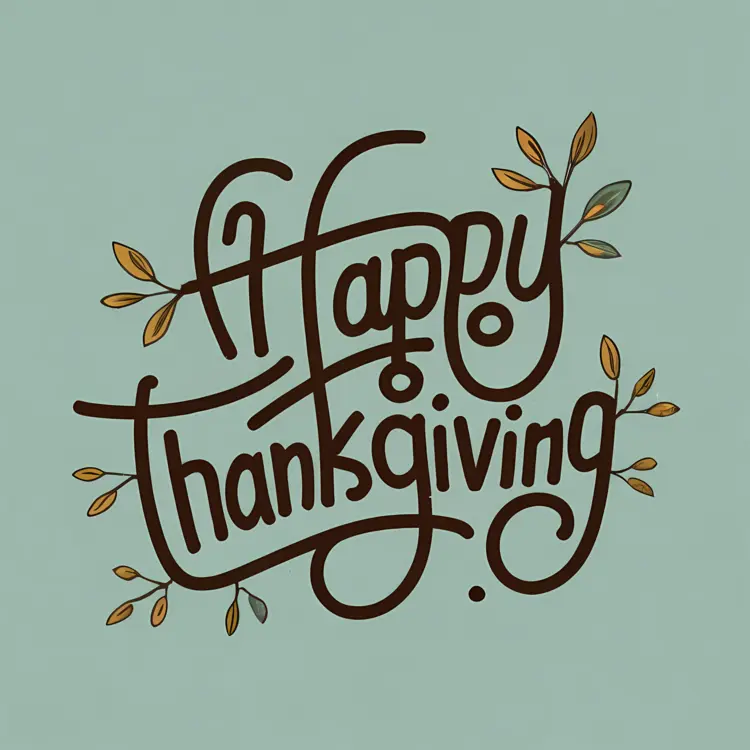 Happy Thanksgiving with Simple Leaves
