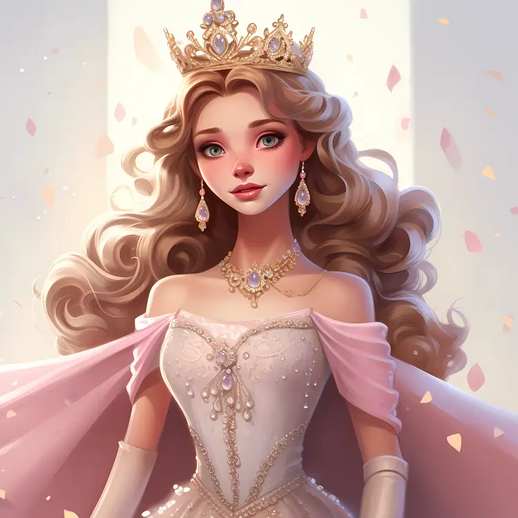 Young Woman in Crown with Jewelry