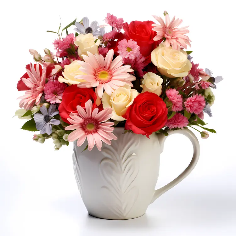 Colorful Floral Mug with Mixed Flowers
